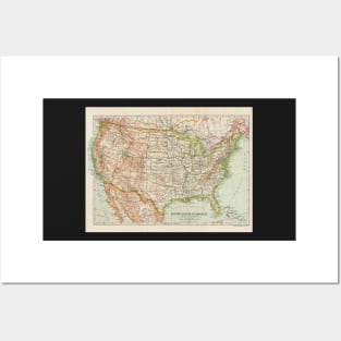 USA Antique Maps Posters and Art